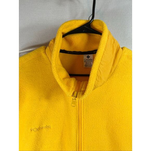 VTG Columbia Fleece Vest Men’s XL Yellow Zip Up Outdoor Hiking Camping Core - Picture 3 of 9